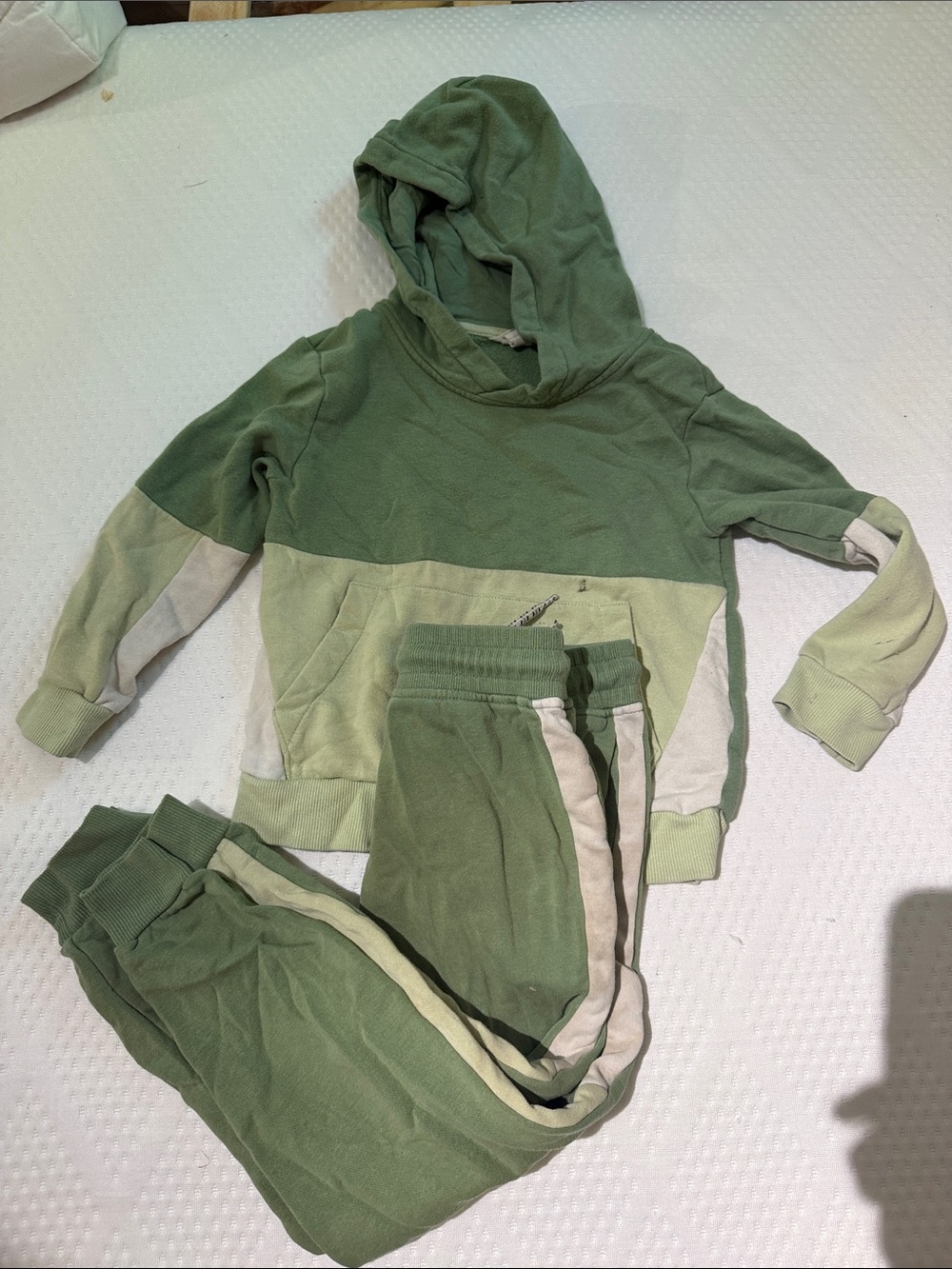Kids Green Drawstring Jogger Pants with Side Stripe